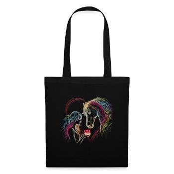 Woman Rider,Equestrian,Riding,Horse,Heart - Tote Bag - black - Front