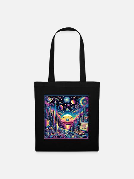 Space Psychedelia - Stoffbeutel - Schwarz