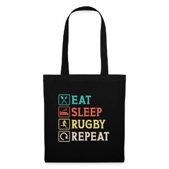 Eat Sleep Rugby Repeat t-shirt - Tote Bag - black - Front