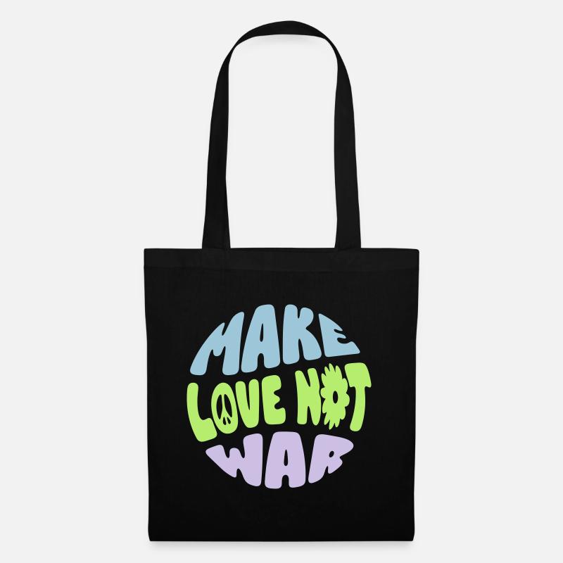 MAKE LOVE NOT WAR - Stoffbeutel - Schwarz