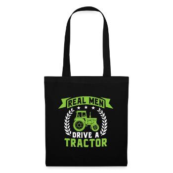 real men drive a tractor gift for farmer - Tote Bag - black - Front