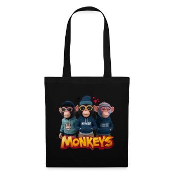 Monkeys 2 - Sac en tissu - noir - Devant
