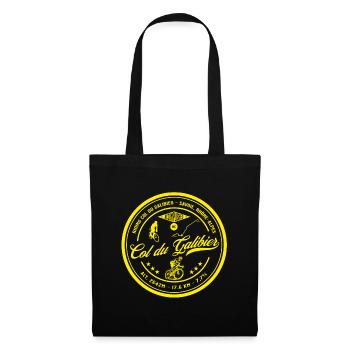 Col du Galibier, Road, Cycling, Bike, Yellow - Tote Bag - black - Front