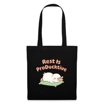 Cute Sleeping Duck Rest Is Producktive Funny - Tote Bag - black - Front