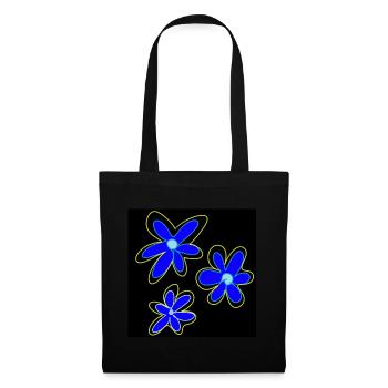 Three blue flowers - Tote Bag - black - Front