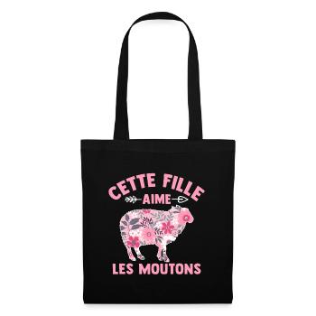 Cette Fille Aime Les moutons - Sac en tissu - noir - Devant