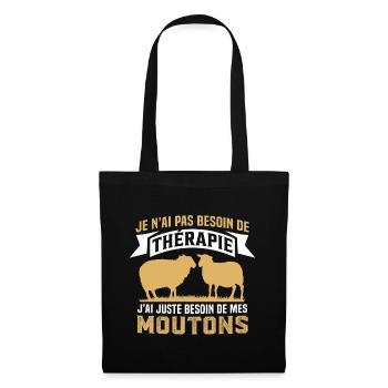 j'ai juste besoin de mes moutons - Sac en tissu - noir - Devant