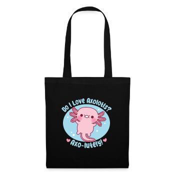 Mignon Est-ce que j’aime les axolotls Jeu de mots incroyablement drôle - Sac en tissu - noir - Devant