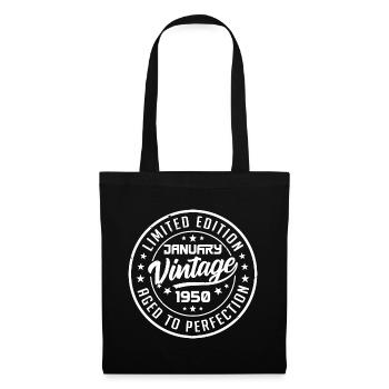 Né en Janvier 1950 Anniversaire Rétro Janvier 1950 - Sac en tissu - noir - Devant