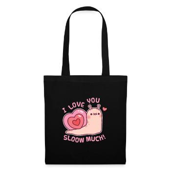Cute Snail With Heart Shaped Shell I Love You Slow - Tote Bag - black - Front