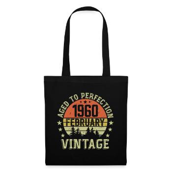 Février 1960 - Cadeau Anniversaire Février 1960 - Sac en tissu - noir - Devant