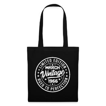 Vintage Mars 1966 - Cadeau Anniversaire Mars 1966 - Sac en tissu - noir - Devant