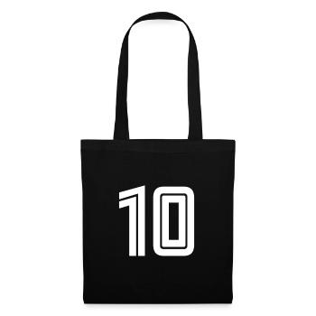 Maillot numéro 10 – Cadeau anniversaire 10 ans - Sac en tissu - noir - Devant