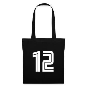 Maillot numéro 12 – Cadeau anniversaire 12 ans - Sac en tissu - noir - Devant