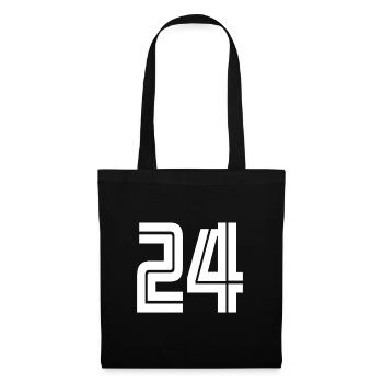 Maillot numéro 24 – Cadeau anniversaire 24 ans - Sac en tissu - noir - Devant