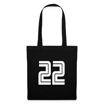 Maillot numéro 22 – Cadeau anniversaire 22 ans - Sac en tissu - noir - Devant