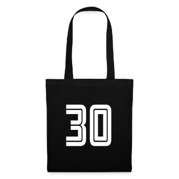 Maillot numéro 30 – Cadeau anniversaire 30 ans - Sac en tissu - noir - Devant