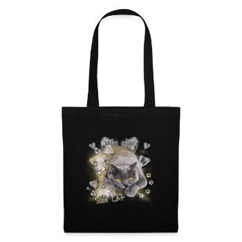 Seelenkatze Shirt - Katzen Shirt - Stoffbeutel - Schwarz - Vorne