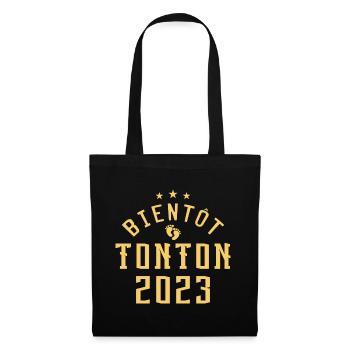 Annonce grossesse bientôt Tonton 2023 - Sac en tissu - noir - Devant