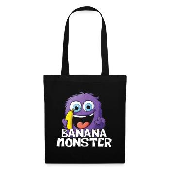 Süßes Bananen Monster - Stoffbeutel - Schwarz - Vorne