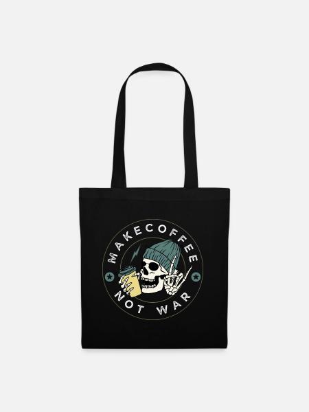 Kaffee Shirt - Skull Coffee - Stoffbeutel - Schwarz