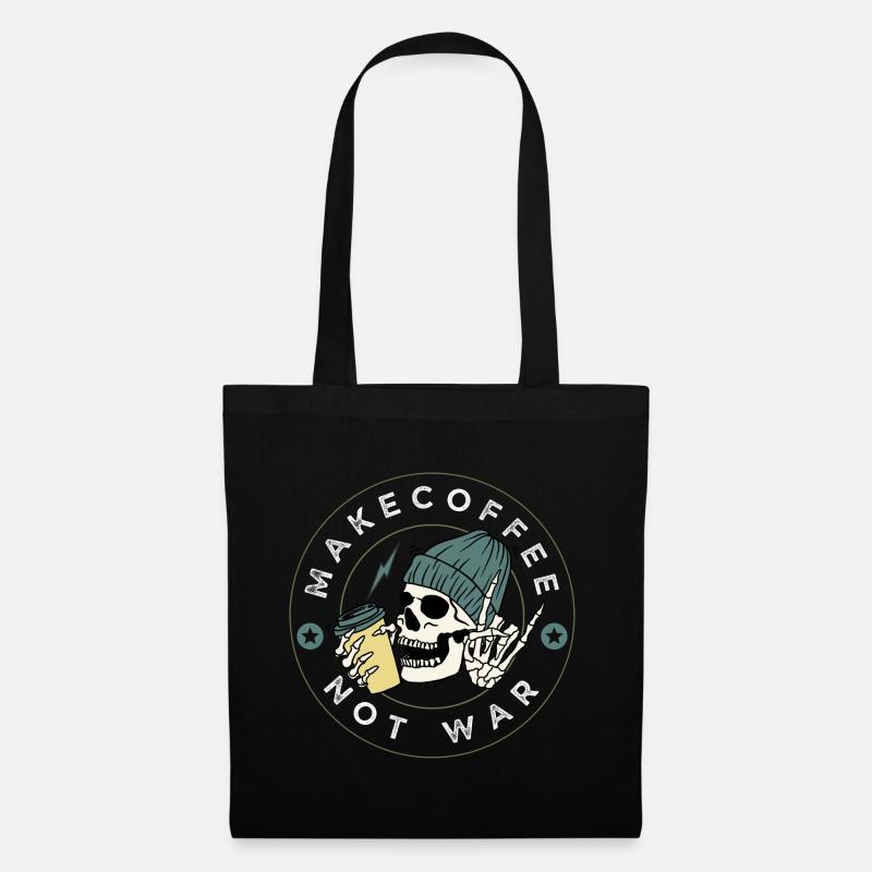 Kaffee Shirt - Skull Coffee - Stoffbeutel - Schwarz