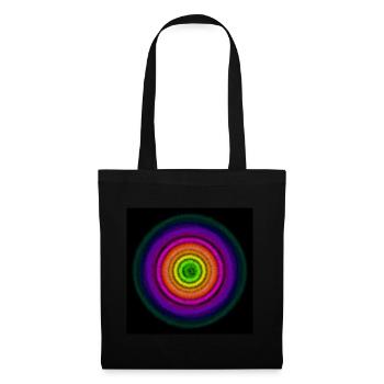 Cercles concentriques arc-en-ciel - Sac en tissu - noir - Devant