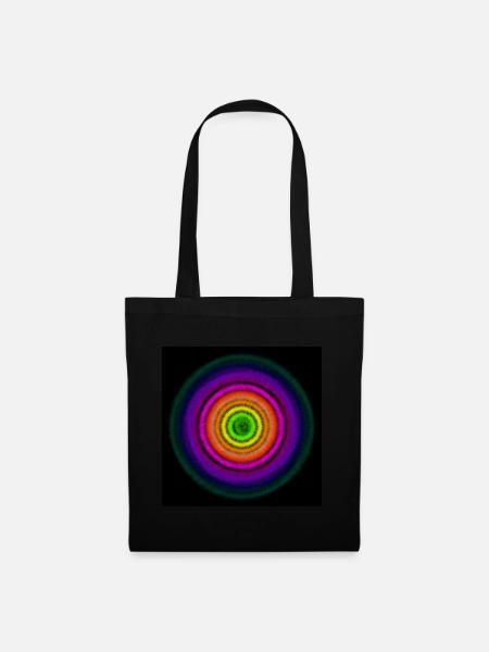 Rainbow concentric circles - Tote Bag - black