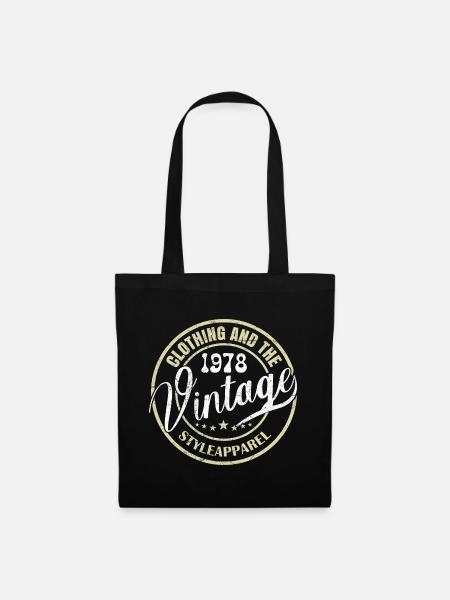 Jahrgang 1978 Retro 1978 Geburtstagsgeschenk 1978 - Stoffbeutel - Schwarz