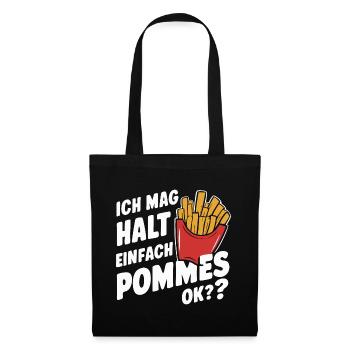 Frites, frites, restauration rapide - Sac en tissu - noir - Devant