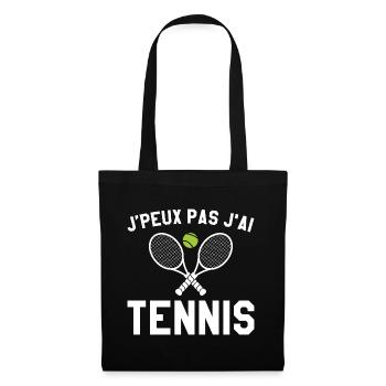 Ich kann kein Tennisgeschenk Tennisspieler haben - Stoffbeutel - Schwarz - Vorne
