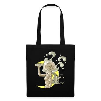 moon space drink cosmonaut girl - Sac en tissu - noir - Devant