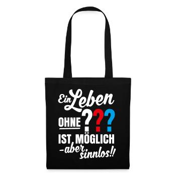 Die Drei ??? Leben ohne ist sinnlos Text - Stoffbeutel - Schwarz - Vorne