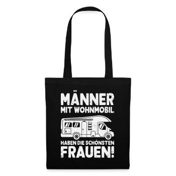 Männer mit Wohnmobil Camping Camper Campingmobil - Stoffbeutel - Schwarz - Vorne