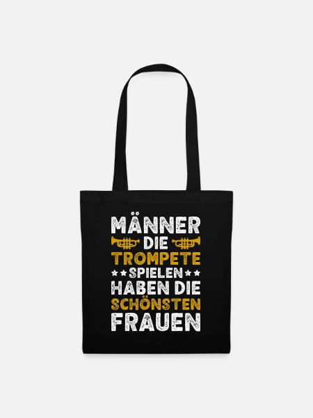 Trompete Männer Trompeter Blasmusik Trompeten - Stoffbeutel - Schwarz