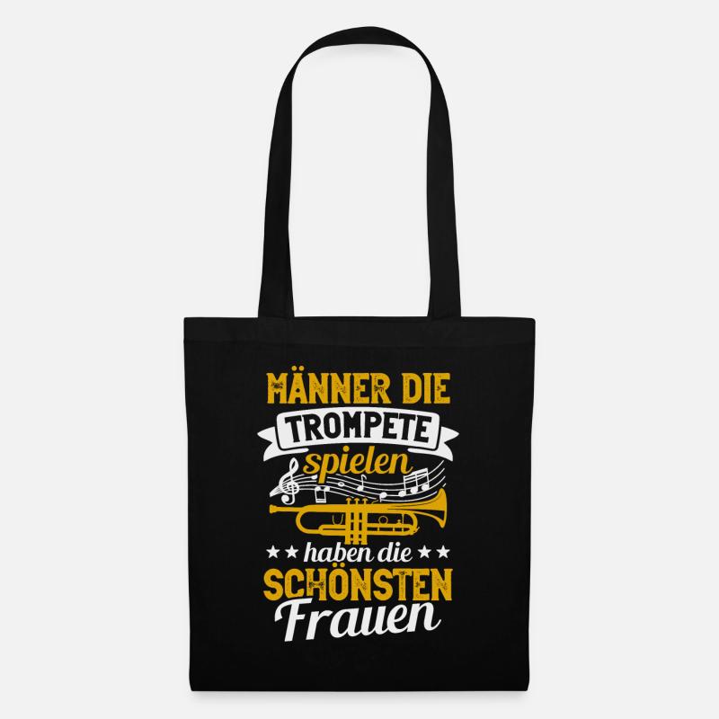 Trompete Männer Trompeter Blasmusik Trompeten - Stoffbeutel - Schwarz