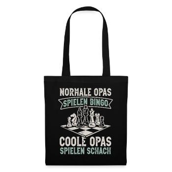 Schach Opa Schachspieler Schachbrett - Stoffbeutel - Schwarz - Vorne