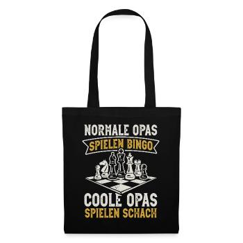 Schach Opa Schachspieler Schachbrett - Stoffbeutel - Schwarz - Vorne