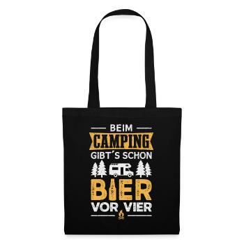 Camping Bier Wohnmobil Camper Campingplatz - Stoffbeutel - Schwarz - Vorne