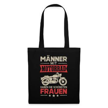 Motorrad Männer Motorradfahrer Biker - Stoffbeutel - Schwarz - Vorne