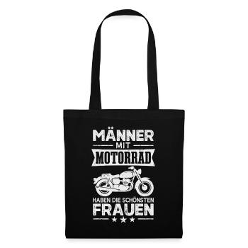 Motorrad Männer Motorradfahrer Biker - Stoffbeutel - Schwarz - Vorne