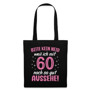 60. Geburtstag 60 Jahre Geburtstagsgeschenk Frauen - Stoffbeutel - Schwarz - Vorne