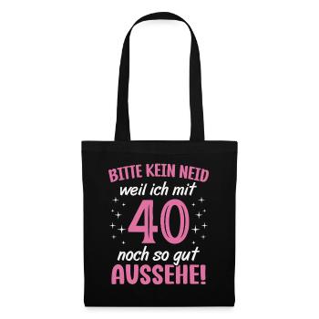 40. Geburtstag 40 Jahre Geburtstagsgeschenk Frauen - Stoffbeutel - Schwarz - Vorne