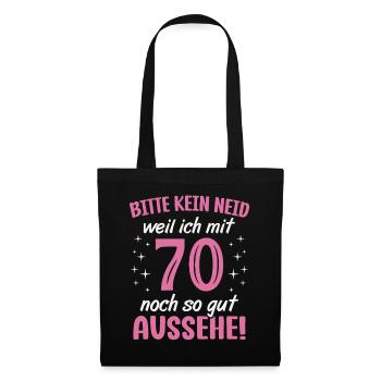 70. Geburtstag 70 Jahre Geburtstagsgeschenk Frauen - Stoffbeutel - Schwarz - Vorne