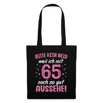 65. Geburtstag 65 Jahre Geburtstagsgeschenk Frauen - Stoffbeutel - Schwarz - Vorne
