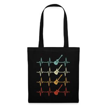 Guitares Heartbeat Guitariste Musicien Guitare - Sac en tissu - noir - Devant