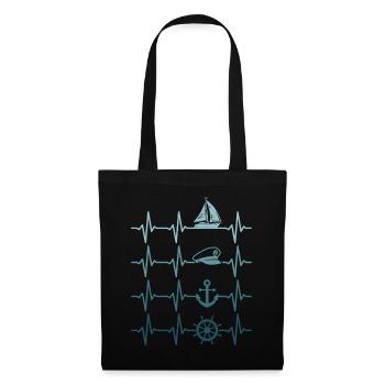 Voilier Voilier Capitaine Bateau Skipper Marin - Sac en tissu - noir - Devant