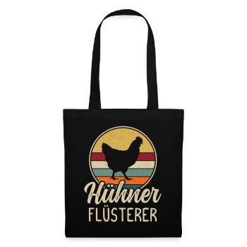 Hühner Flüsterer Bauer Landwirt Huhn Hahn - Stoffbeutel - Schwarz - Vorne