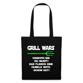 Grill Wars dunkle Seite Grillst - Stoffbeutel - Schwarz - Vorne