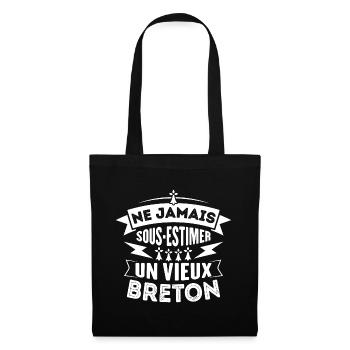 Ne jamais sous estimer un vieux Breton - Sac en tissu - noir - Devant
